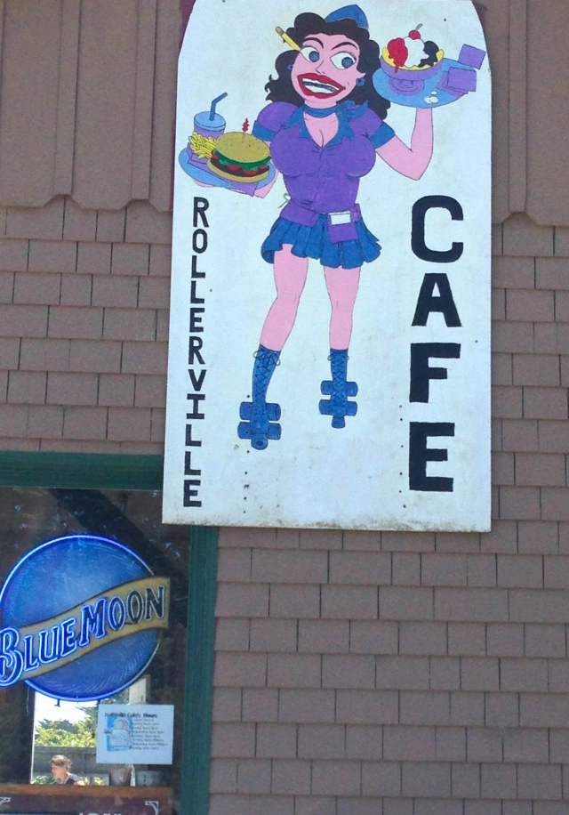 sign for Rollerville Cafe