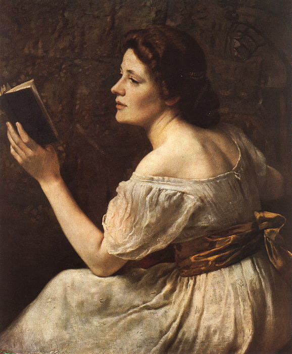 woman reading a book