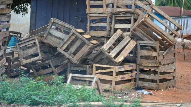 wooden crates in Ghana