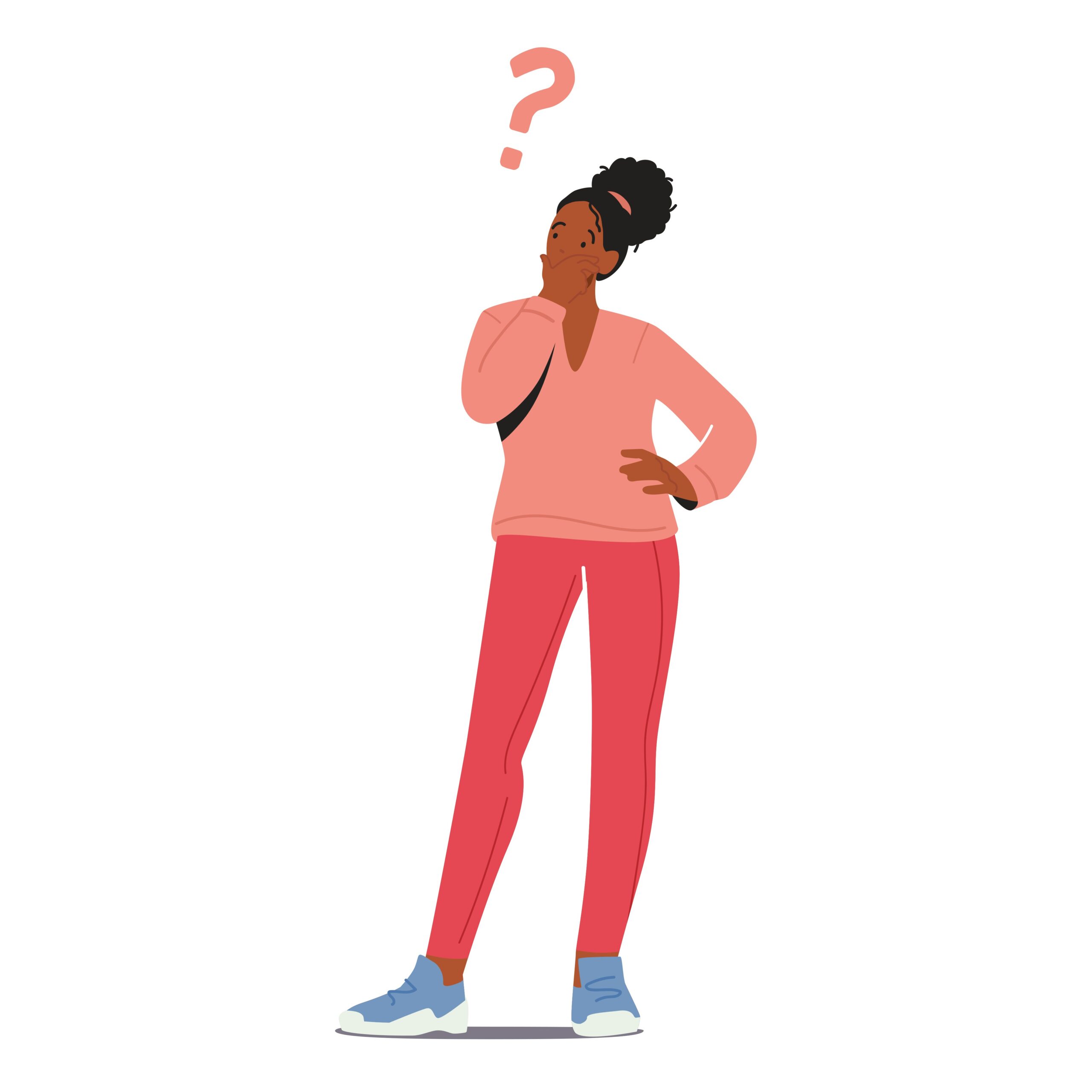illustration of a woman with a question